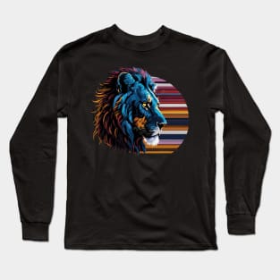 Watercolor Sunset Lion Vintage Long Sleeve T-Shirt